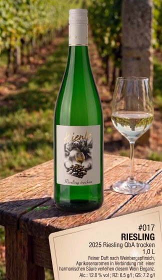 <br>Artikel-Nr.: 017<br>2025er Pfalz Riesling trocken 1,0l<br>