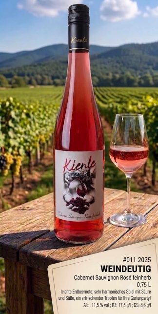 <br>Artikel-Nr.: 021<br>2025er Pfalz Cabernet Sauvignon Rose Qualitätswein feinherb 0,75l<br>