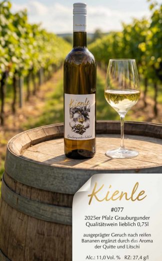 <br>Artikel-Nr.: 077<br>2025er Pfalz Grauburgunder Qualitätswein lieblich 0,75l<br>